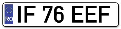 Placuta inmatriculare numar auto  IF-76-EEF, IF 76 EEF, IF76EEF