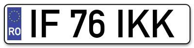 Placuta inmatriculare numar auto  IF-76-IKK, IF 76 IKK, IF76IKK