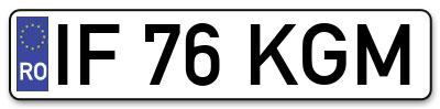 Placuta inmatriculare numar auto  IF-76-KGM, IF 76 KGM, IF76KGM
