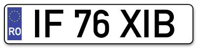 Placuta inmatriculare numar auto  IF-76-XIB, IF 76 XIB, IF76XIB