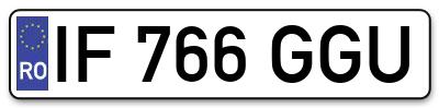 Placuta inmatriculare numar auto  IF-766-GGU, IF 766 GGU, IF766GGU
