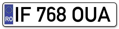 Placuta inmatriculare numar auto  IF-768-OUA, IF 768 OUA, IF768OUA