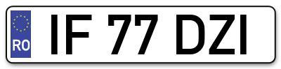 Placuta inmatriculare numar auto  IF-77-DZI, IF 77 DZI, IF77DZI