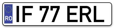 Placuta inmatriculare numar auto  IF-77-ERL, IF 77 ERL, IF77ERL