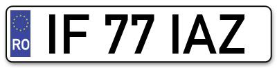 Placuta inmatriculare numar auto  IF-77-IAZ, IF 77 IAZ, IF77IAZ