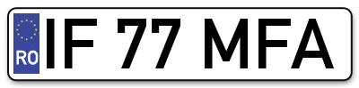 Placuta inmatriculare numar auto  IF-77-MFA, IF 77 MFA, IF77MFA