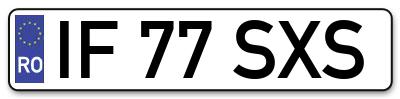 Placuta inmatriculare numar auto  IF-77-SXS, IF 77 SXS, IF77SXS