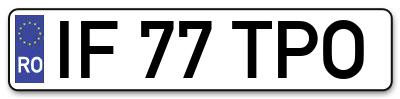 Placuta inmatriculare numar auto  IF-77-TPO, IF 77 TPO, IF77TPO