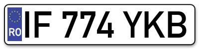 Placuta inmatriculare numar auto  IF-774-YKB, IF 774 YKB, IF774YKB