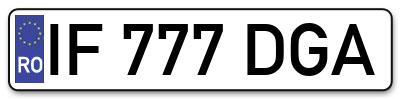 Placuta inmatriculare numar auto  IF-777-DGA, IF 777 DGA, IF777DGA