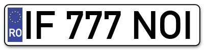Placuta inmatriculare numar auto  IF-777-NOI, IF 777 NOI, IF777NOI