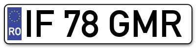 Placuta inmatriculare numar auto  IF-78-GMR, IF 78 GMR, IF78GMR