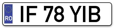 Placuta inmatriculare numar auto  IF-78-YIB, IF 78 YIB, IF78YIB