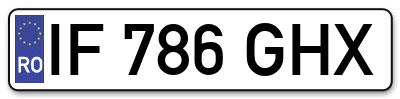 Placuta inmatriculare numar auto  IF-786-GHX, IF 786 GHX, IF786GHX