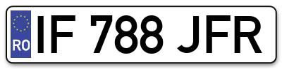 Placuta inmatriculare numar auto  IF-788-JFR, IF 788 JFR, IF788JFR