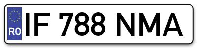 Placuta inmatriculare numar auto  IF-788-NMA, IF 788 NMA, IF788NMA