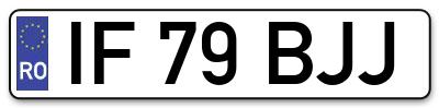 Placuta inmatriculare numar auto  IF-79-BJJ, IF 79 BJJ, IF79BJJ
