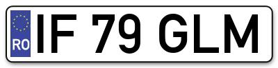 Placuta inmatriculare numar auto  IF-79-GLM, IF 79 GLM, IF79GLM