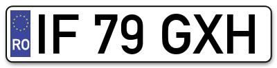 Placuta inmatriculare numar auto  IF-79-GXH, IF 79 GXH, IF79GXH