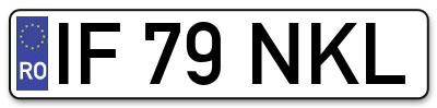 Placuta inmatriculare numar auto  IF-79-NKL, IF 79 NKL, IF79NKL
