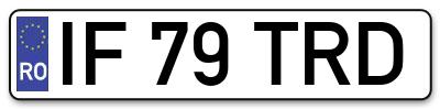 Placuta inmatriculare numar auto  IF-79-TRD, IF 79 TRD, IF79TRD