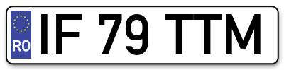 Placuta inmatriculare numar auto  IF-79-TTM, IF 79 TTM, IF79TTM