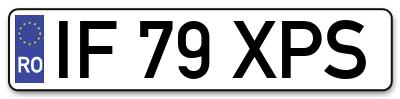 Placuta inmatriculare numar auto  IF-79-XPS, IF 79 XPS, IF79XPS