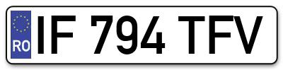 Placuta inmatriculare numar auto  IF-794-TFV, IF 794 TFV, IF794TFV