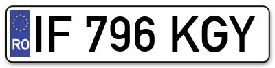 Placuta inmatriculare numar auto  IF-796-KGY, IF 796 KGY, IF796KGY