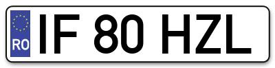 Placuta inmatriculare numar auto  IF-80-HZL, IF 80 HZL, IF80HZL