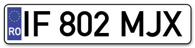 Placuta inmatriculare numar auto  IF-802-MJX, IF 802 MJX, IF802MJX