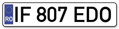 Placuta inmatriculare numar auto  IF-807-EDO, IF 807 EDO, IF807EDO