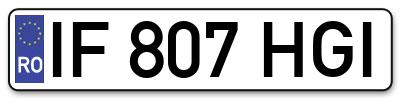 Placuta inmatriculare numar auto  IF-807-HGI, IF 807 HGI, IF807HGI