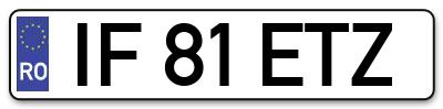 Placuta inmatriculare numar auto  IF-81-ETZ, IF 81 ETZ, IF81ETZ