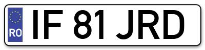 Placuta inmatriculare numar auto  IF-81-JRD, IF 81 JRD, IF81JRD