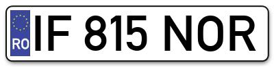 Placuta inmatriculare numar auto  IF-815-NOR, IF 815 NOR, IF815NOR