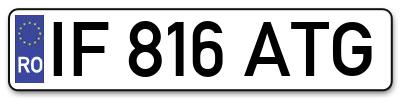 Placuta inmatriculare numar auto  IF-816-ATG, IF 816 ATG, IF816ATG