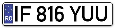 Placuta inmatriculare numar auto  IF-816-YUU, IF 816 YUU, IF816YUU