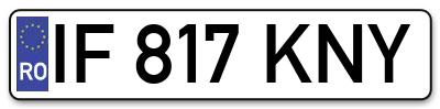 Placuta inmatriculare numar auto  IF-817-KNY, IF 817 KNY, IF817KNY