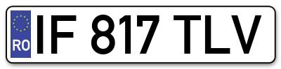 Placuta inmatriculare numar auto  IF-817-TLV, IF 817 TLV, IF817TLV