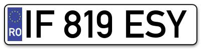 Placuta inmatriculare numar auto  IF-819-ESY, IF 819 ESY, IF819ESY