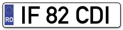 Placuta inmatriculare numar auto  IF-82-CDI, IF 82 CDI, IF82CDI