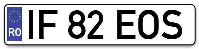 Placuta inmatriculare numar auto  IF-82-EOS, IF 82 EOS, IF82EOS