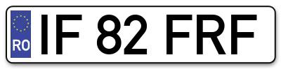 Placuta inmatriculare numar auto  IF-82-FRF, IF 82 FRF, IF82FRF