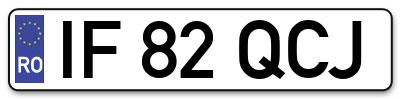 Placuta inmatriculare numar auto  IF-82-QCJ, IF 82 QCJ, IF82QCJ