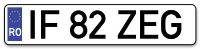 Placuta inmatriculare numar auto  IF-82-ZEG, IF 82 ZEG, IF82ZEG