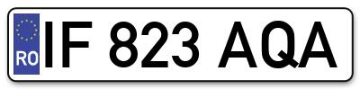 Placuta inmatriculare numar auto  IF-823-AQA, IF 823 AQA, IF823AQA
