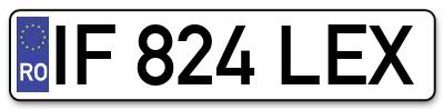 Placuta inmatriculare numar auto  IF-824-LEX, IF 824 LEX, IF824LEX