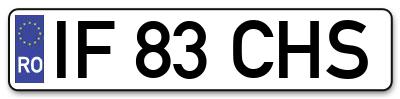 Placuta inmatriculare numar auto  IF-83-CHS, IF 83 CHS, IF83CHS