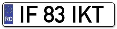 Placuta inmatriculare numar auto  IF-83-IKT, IF 83 IKT, IF83IKT